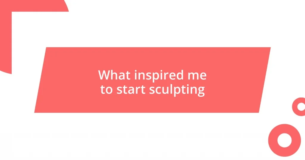 What inspired me to start sculpting